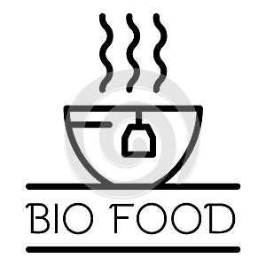 Bio food logo, outline style