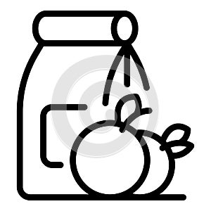 Bio food pack icon, outline style