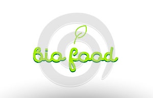 bio food word concept with green leaf logo icon company design