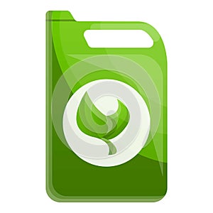 Bio fuel canister icon, cartoon style