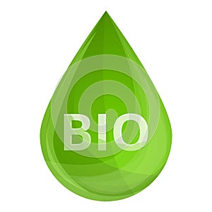 Bio fuel drop icon, cartoon style