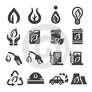 Bio fuel icon set