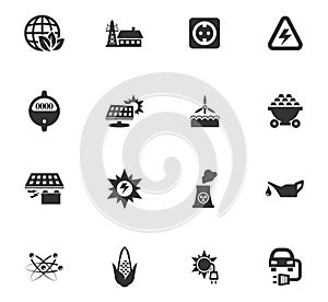 BIO Fuel industry icons set