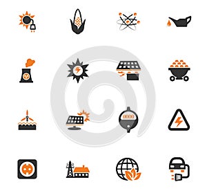 BIO Fuel industry icons set