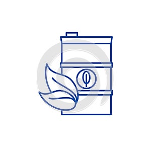 Bio fuel line icon concept. Bio fuel flat  vector symbol, sign, outline illustration.