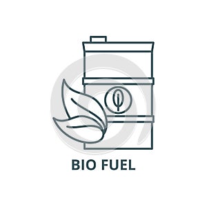 Bio fuel line icon, vector. Bio fuel outline sign, concept symbol, flat illustration