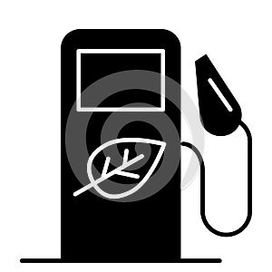 Bio fuel solid icon. Bio gas station vector illustration isolated on white. Bio fueling glyph style design, designed for