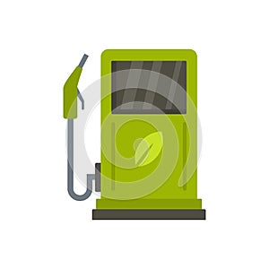 Bio fuel station icon, flat style