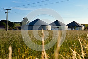 Bio gas plant in a field