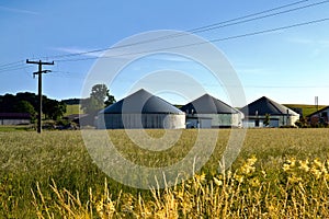 Bio gas plant in a field