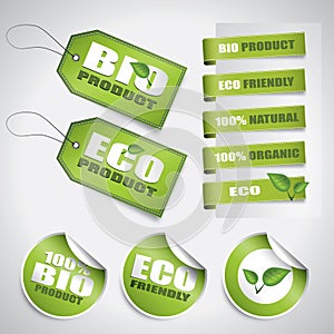 Bio green labels and tags