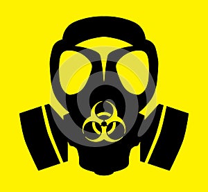 Bio hazard gas mask symbol photo