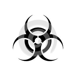 Bio hazard sign caution. Biological danger toxic symbol, virus risk, biohazard alert