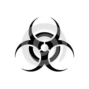 Bio hazard sign caution. Biological danger toxic symbol, virus risk, biohazard alert photo