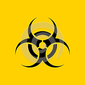 Bio hazard sign caution. Biological danger toxic symbol, virus risk, biohazard alert