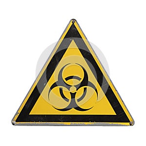 Bio hazard. Yellow triangle.