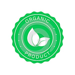 Bio Healthy Eco Food Sign. 100 Percent Organic Green Icon. Organic Food Label. Natural and Ecology Product Vegan Food