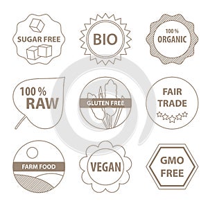 Bio and healthy food icons