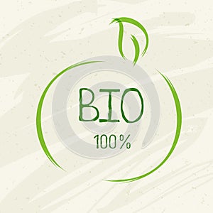 Bio healthy organic food label and high quality product badges. Eco, 100 bio and natural product icon. Emblems for cafe