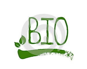 Bio healthy organic food label and high quality product badges. Eco, 100 bio and natural product icon. Emblems for cafe