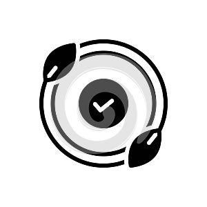 Black solid icon for Bio, eco friendly and leaf