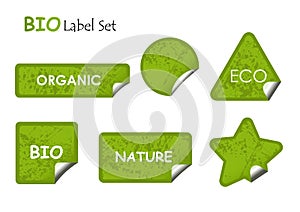 Bio label set. Vector