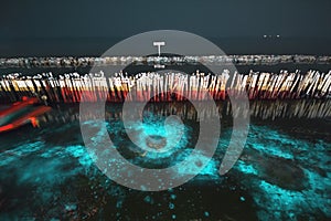 Bio luminescence. Illumination of plankton at Thailand