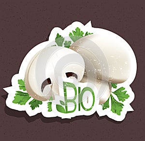 Bio mushroom tag