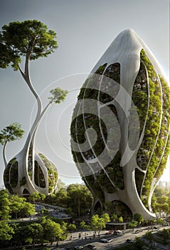 bio organic architecture, concept art