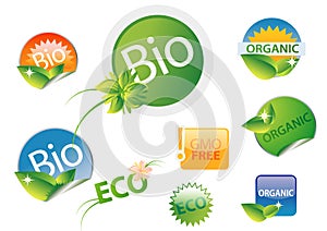 Bio organic gmo free label set