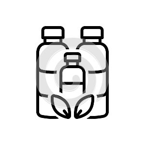Black line icon for Bio Product, bio and herbal