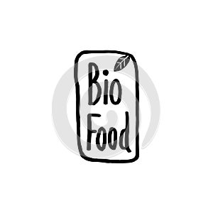 Bio product logo vector. Organic food icon. Farm fresh label