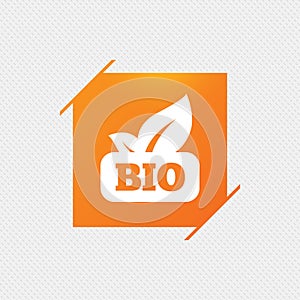 Bio product sign icon. Leaf symbol.