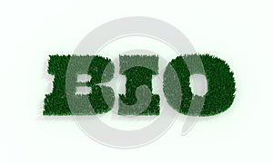 3d green grass and bio single word