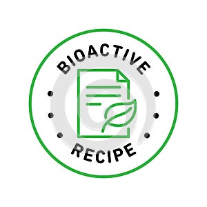 BioActive product formula recipe vector icon logo badge photo