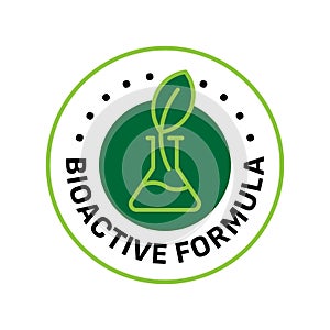 BioActive product formula recipe vector icon logo badge photo