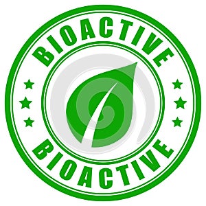 Bioactive product green circle label photo