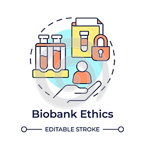 Biobank ethics multi color concept icon