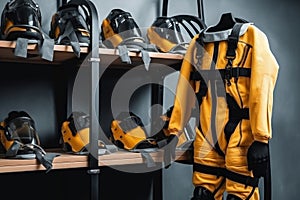 biochemical protective yellow suit generative ai