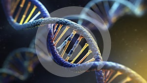 Biochemistry background concept with high tech dna molecule