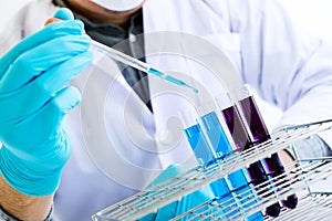 Biochemistry laboratory research, Scientist or medical in lab co