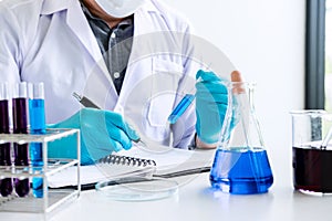 Biochemistry laboratory research, Scientist or medical in lab co