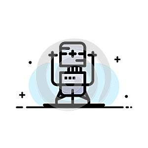 Biochip, Bot, Future, Machine, Medical  Business Flat Line Filled Icon Vector Banner Template