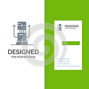Biochip, Bot, Future, Machine, Medical Grey Logo Design and Business Card Template