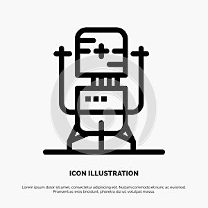 Biochip, Bot, Future, Machine, Medical Line Icon Vector