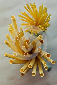 Biodegradable compostable natural straws, made from cane and wheat