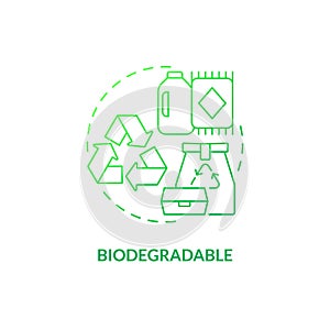 Biodegradable green gradient concept icon