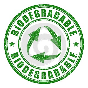 Biodegradable green vector stamp