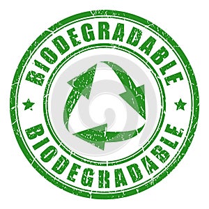 Biodegradable green vector stamp photo