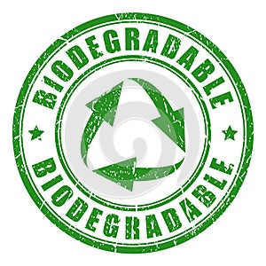 Biodegradable green vector stamp